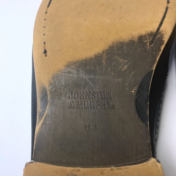 Johnston & Murphy 11.5 Black Leather Oxford Shoes - Picture 2 of 8